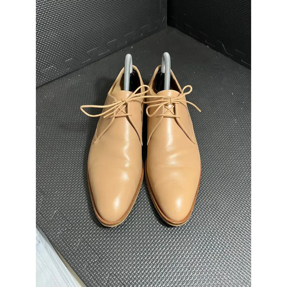 Everlane Italian Leather‎ The Modern Oxford Shoes Tan Lace Up Sz 9.5 Minimalist